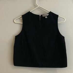 Black High Neck Crop Top